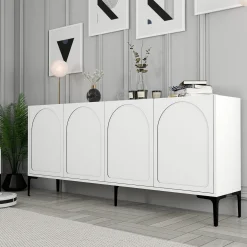 Dressoir Lyon Wit/Zwart 180cm