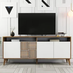 Dressoir Milan Melamine Walnoot Wit 180cm