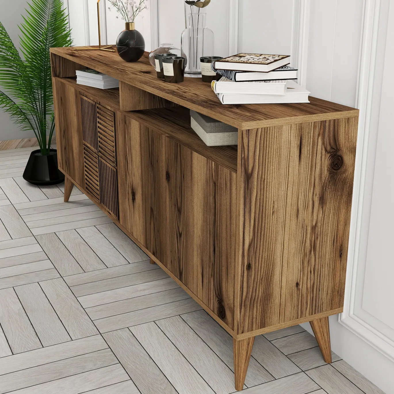 Dressoir Milan Melamine Walnoot 180cm