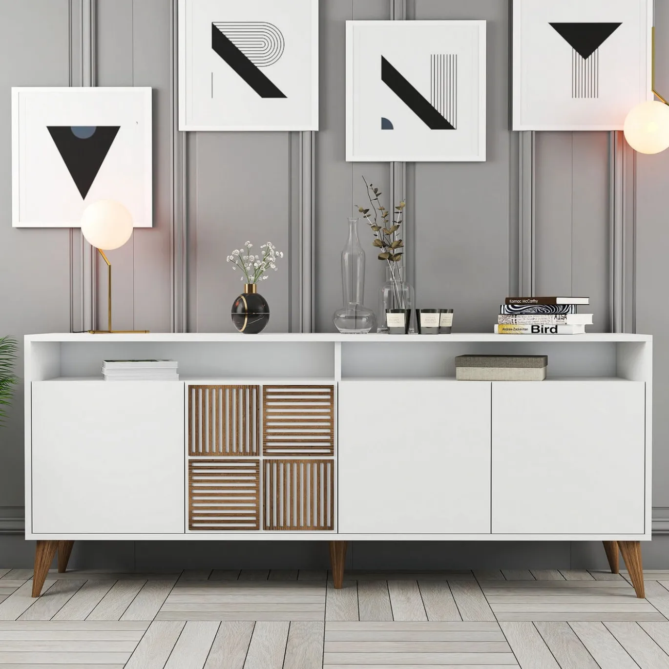 Dressoir Milan Melamine Wit 180cm