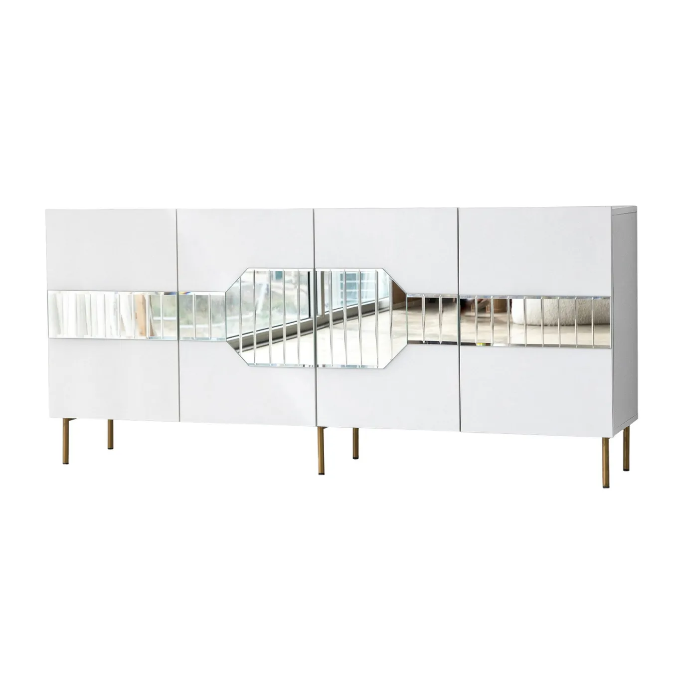Dressoir Milan Wit/Goud 180cm