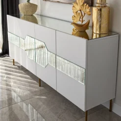 Dressoir Milan Wit/Goud 180cm