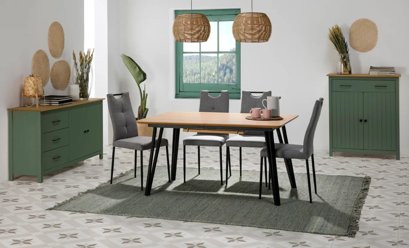 Dressoir Miranda 2d3L Groen Wax - Giga Meubel