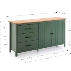 Dressoir Miranda 2d3L Groen Wax - Giga Meubel