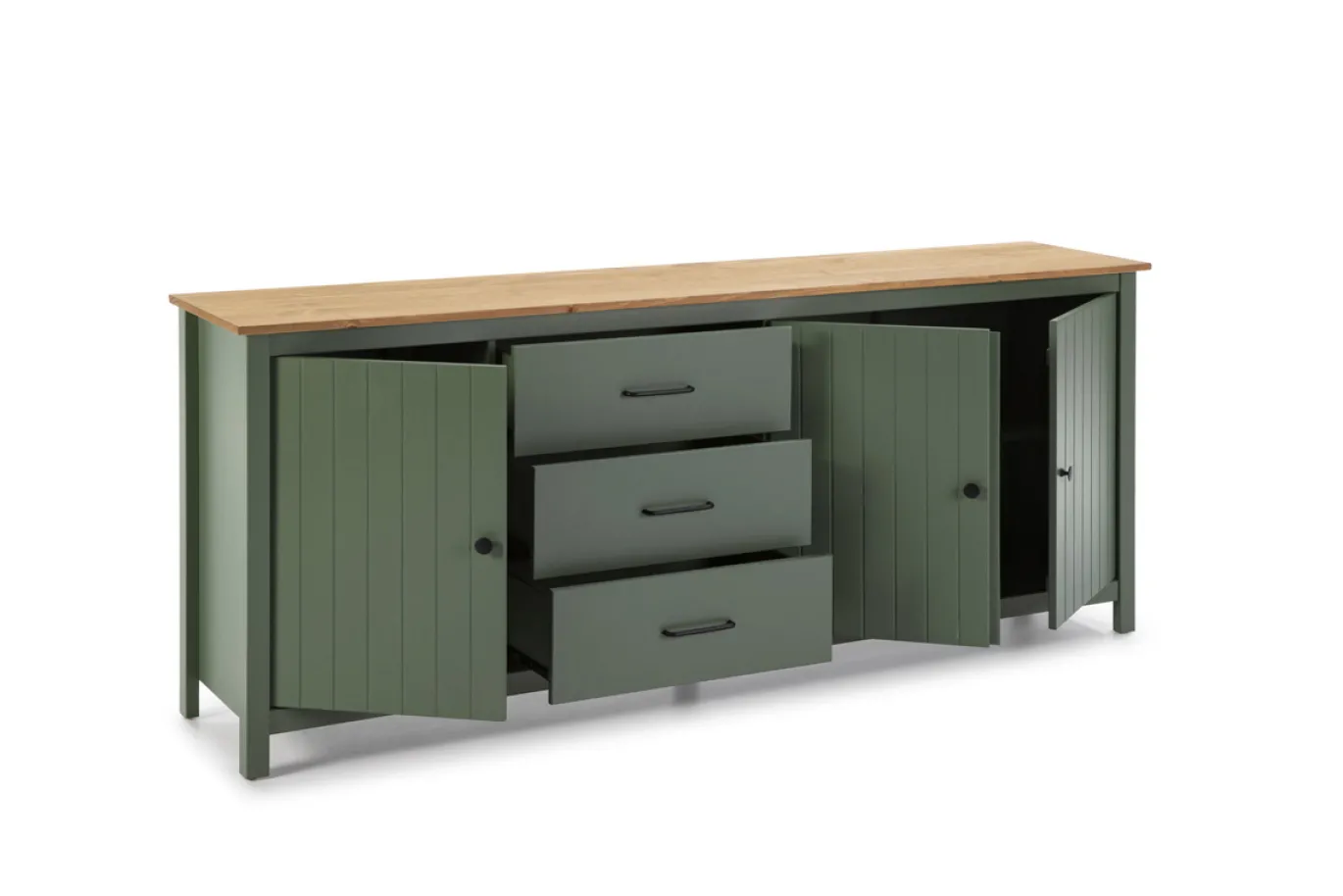 Dressoir Miranda 3d3L Groen wax - Giga Meubel