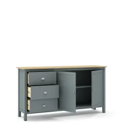 Dressoir Misti 2d3L Khaki Groen/eiken - Giga Meubel