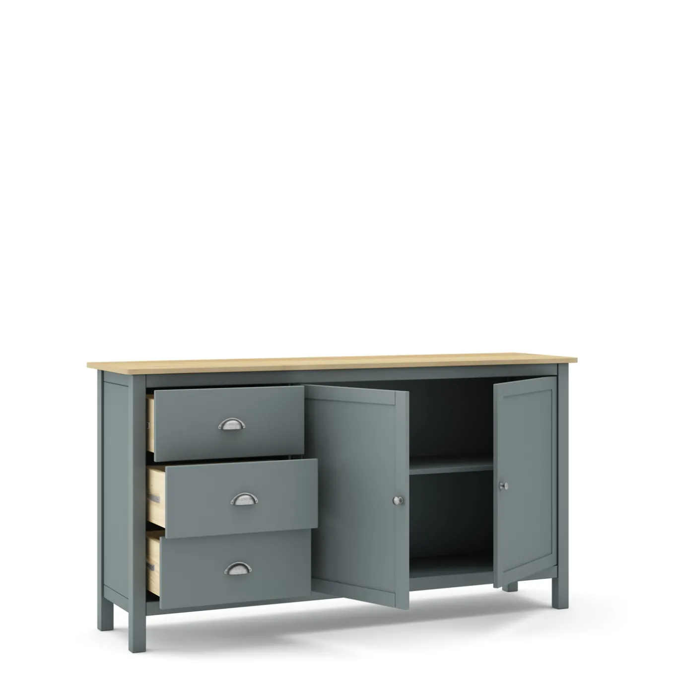 Dressoir Misti 2d3L Khaki Groen/eiken - Giga Meubel