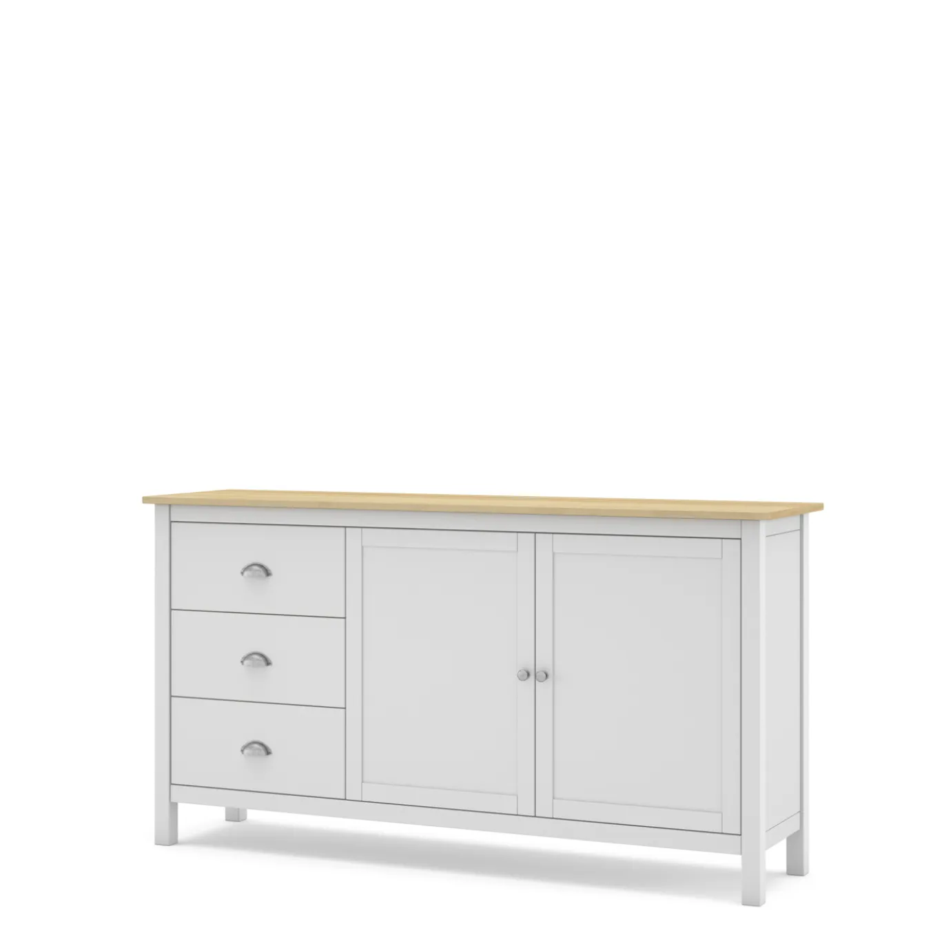 Dressoir Misti 2d3L Wit/eiken - Giga Meubel