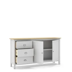 Dressoir Misti 2d3L Wit/eiken - Giga Meubel