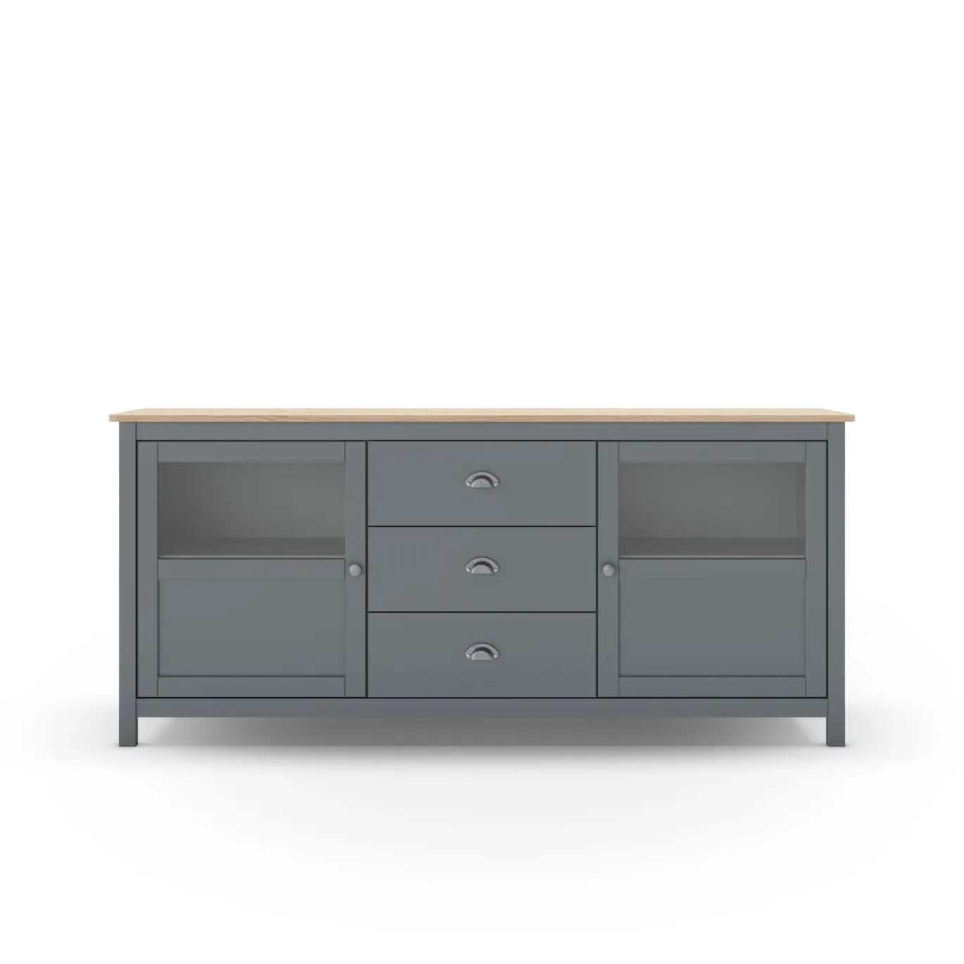 Dressoir Misti 3L2d 180cm Khaki Groen/eiken - Giga Meubel