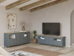Dressoir Misti 3L2d 180cm Khaki Groen/eiken - Giga Meubel