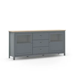 Dressoir Misti 3L2d 180cm Khaki Groen/eiken - Giga Meubel