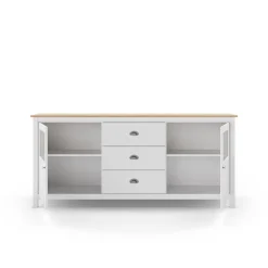 Dressoir Misti 3L2d 180cm Wit/eiken - Giga Meubel