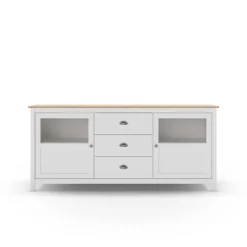 Dressoir Misti 3L2d 180cm Wit/eiken - Giga Meubel
