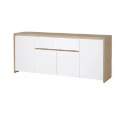 Dressoir Next Jackson Hickory Wit Hoogglans 197cm - Giga Living