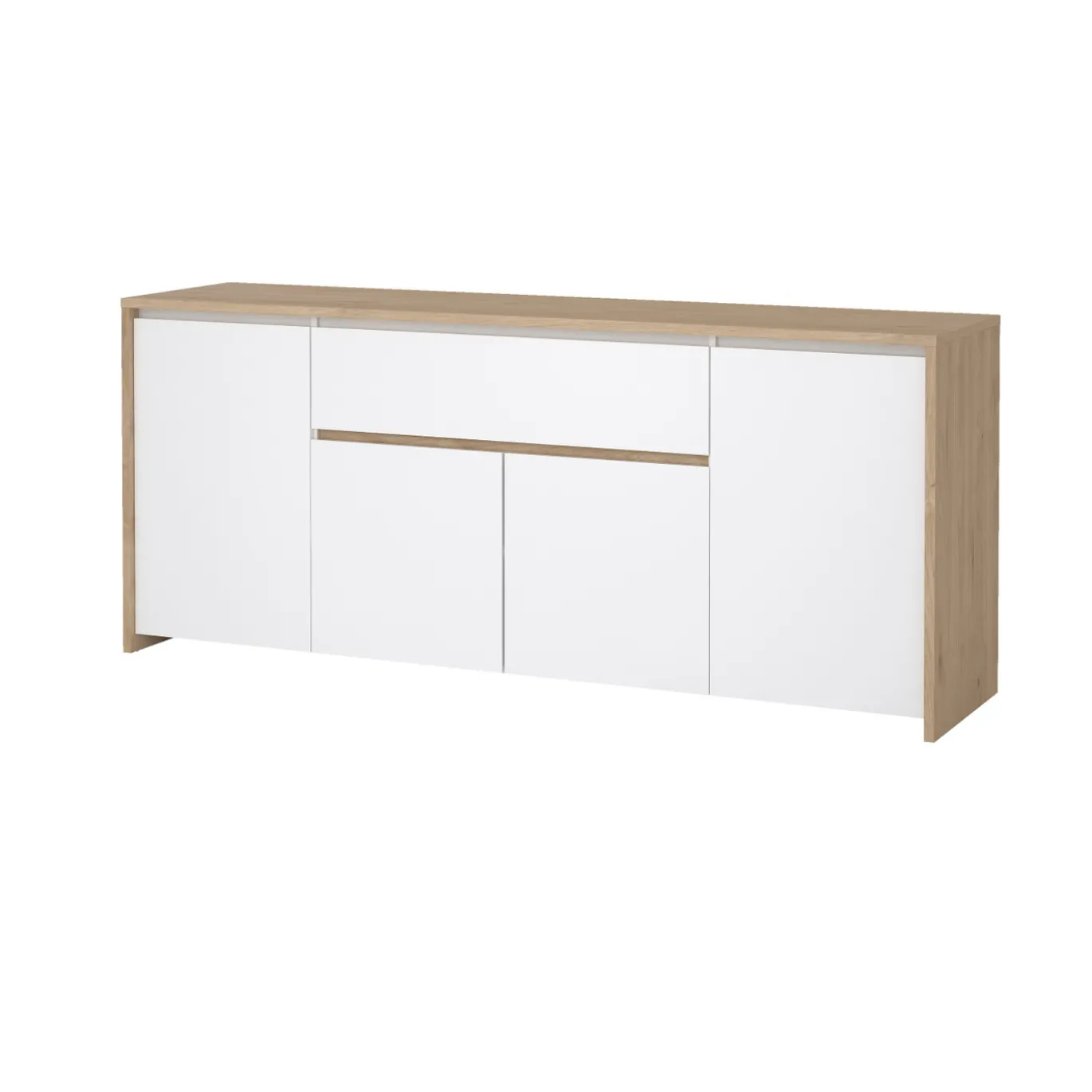 Dressoir Next Jackson Hickory Wit Hoogglans 197cm - Giga Living