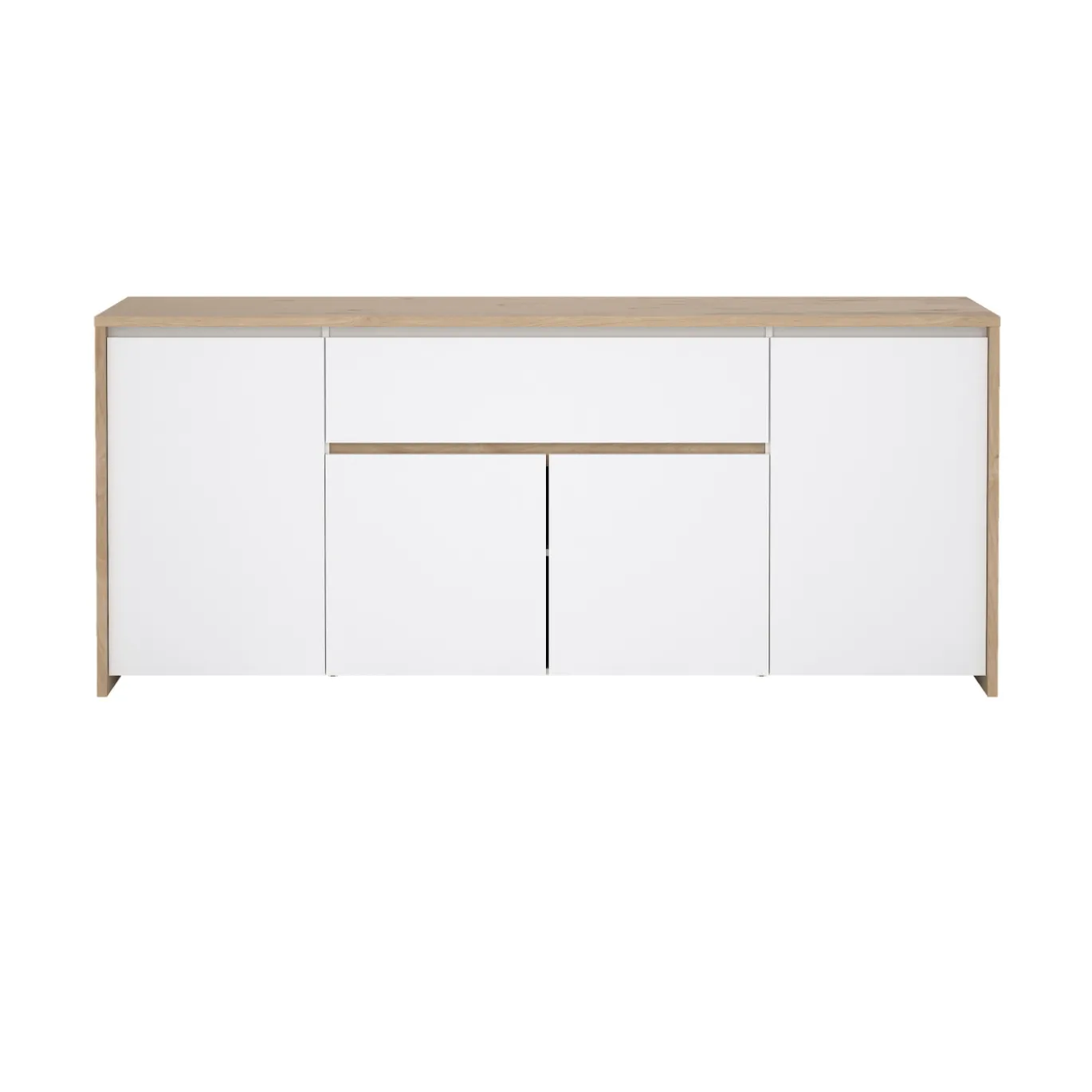 Dressoir Next Jackson Hickory Wit Hoogglans 197cm - Giga Living