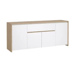 Dressoir Next Jackson Hickory Wit Hoogglans 197cm - Giga Living
