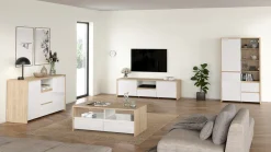 Dressoir Next Jackson Hickory Wit Hoogglans 149cm - Giga Living
