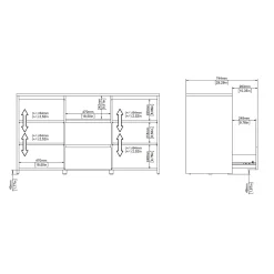 Dressoir Next Jackson Hickory Wit Hoogglans 149cm - Giga Living