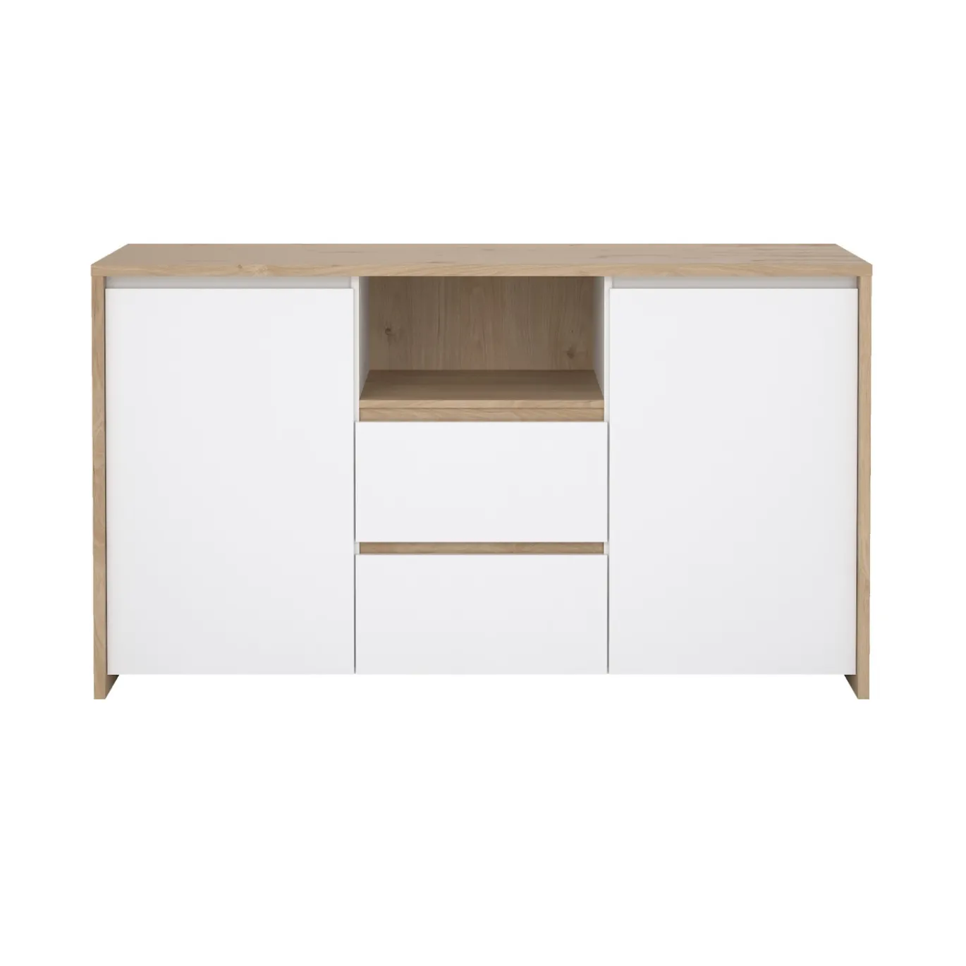 Dressoir Next Jackson Hickory Wit Hoogglans 149cm - Giga Living