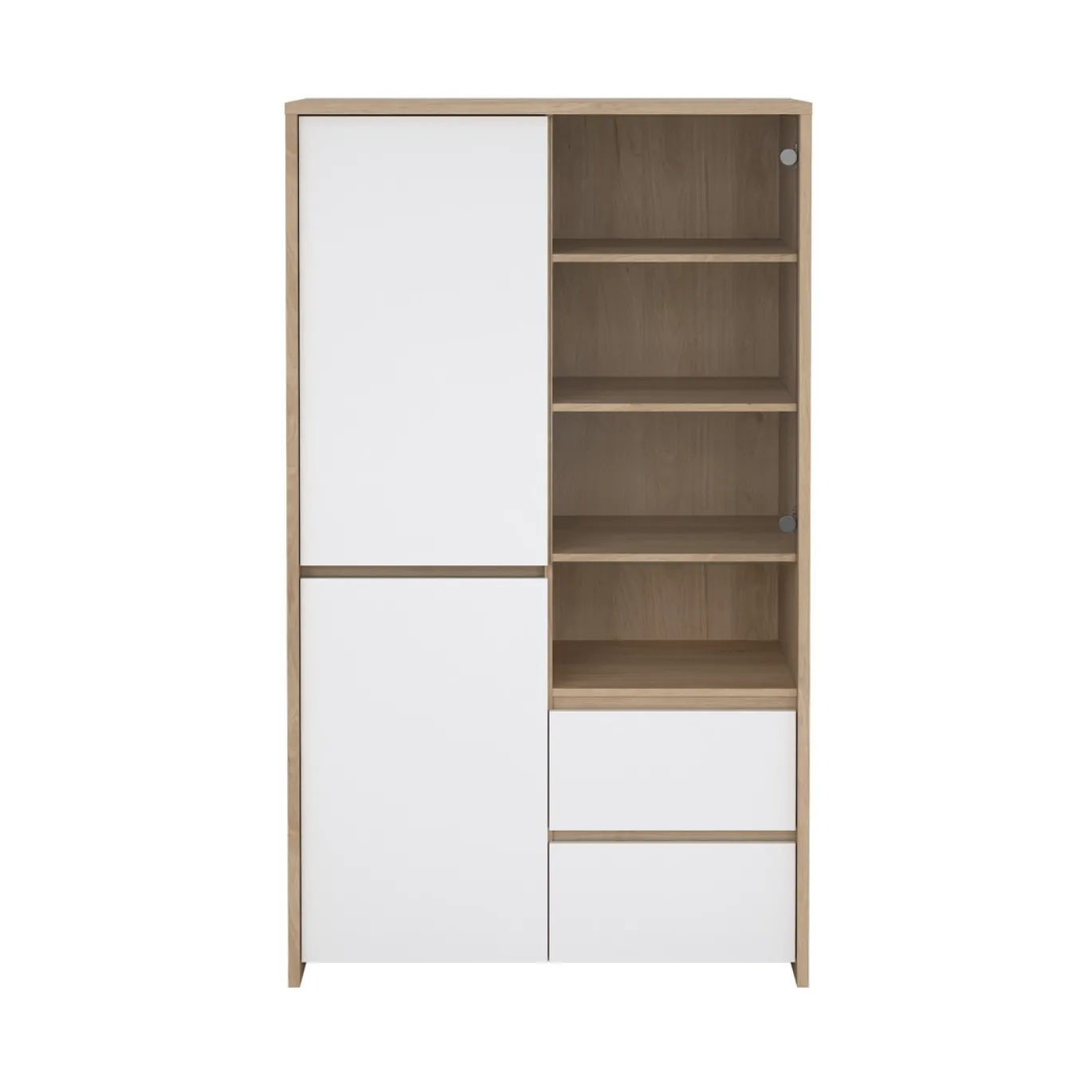 Dressoir Next Jackson Hickory Wit Hoogglans 149cm - Giga Living