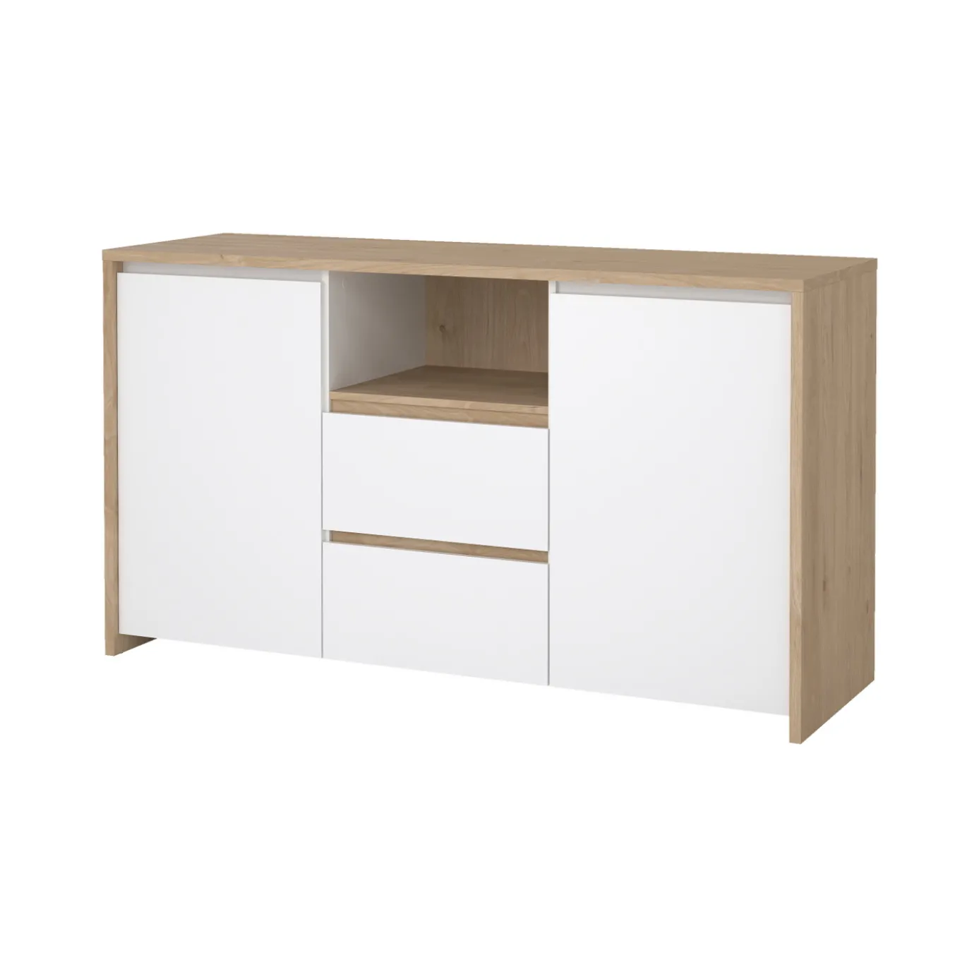 Dressoir Next Jackson Hickory Wit Hoogglans 149cm - Giga Living