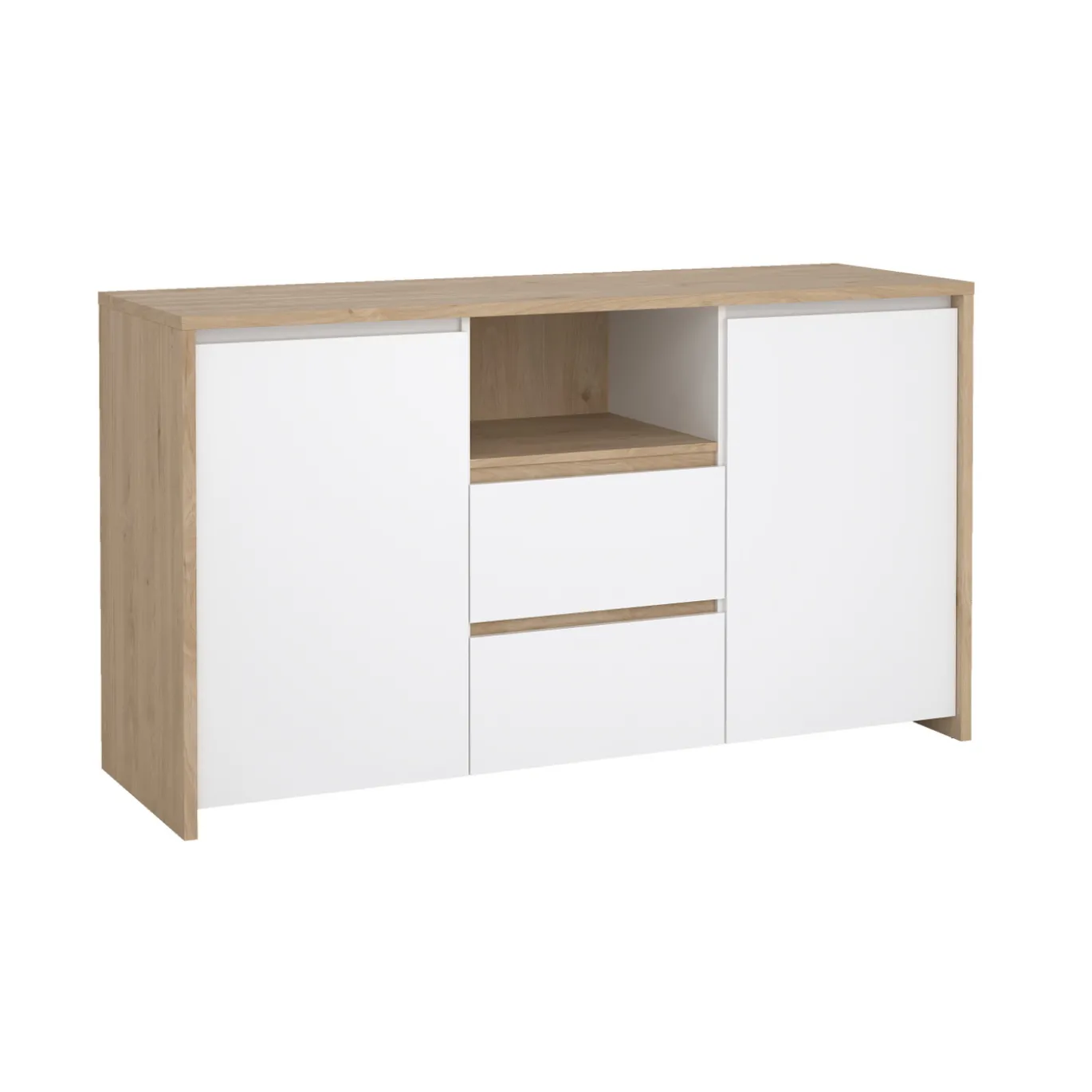 Dressoir Next Jackson Hickory Wit Hoogglans 149cm - Giga Living