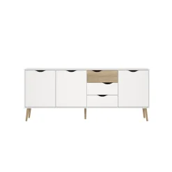 Dressoir Oslo Wit/Naturel 196cm - Giga Living