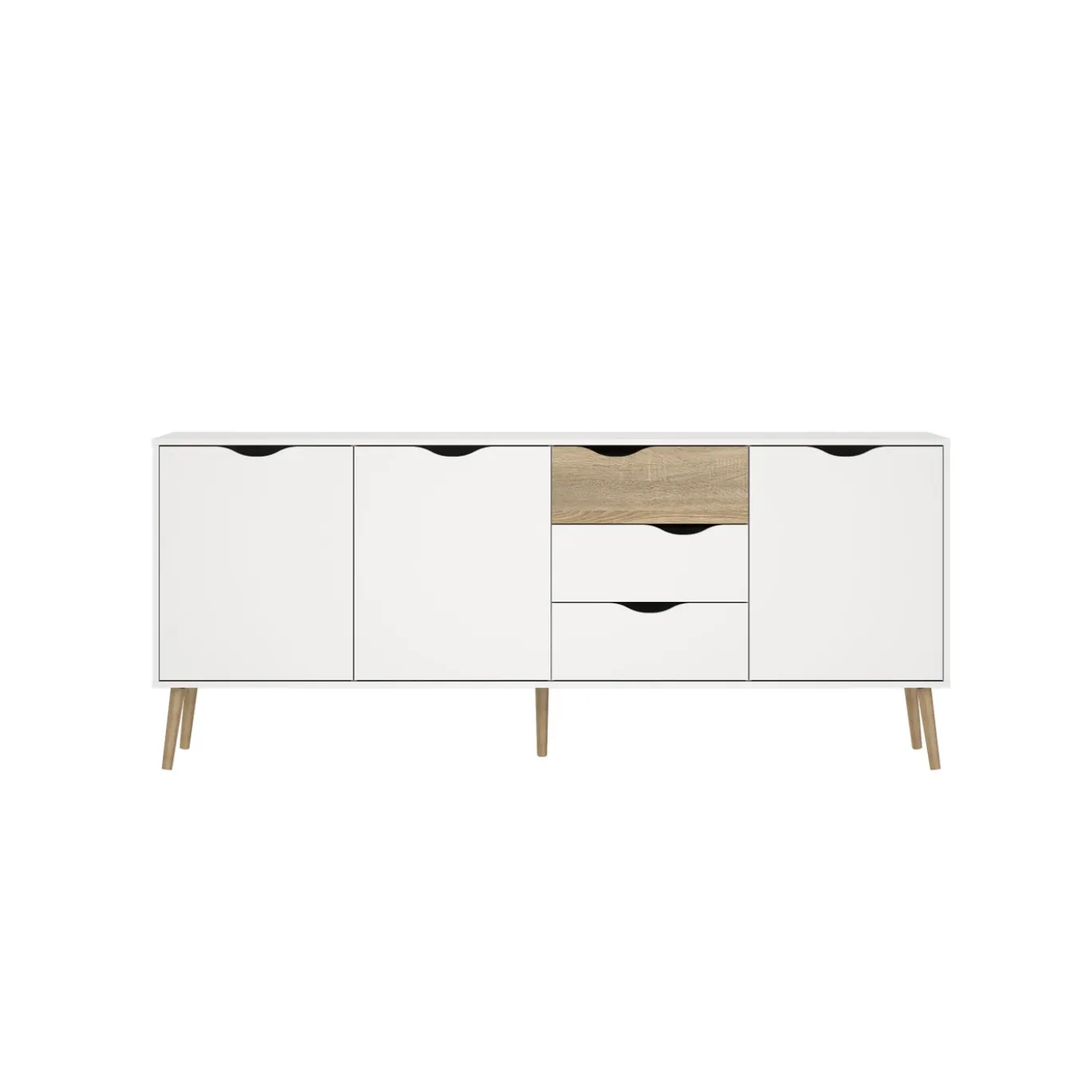 Dressoir Oslo Wit/Naturel 196cm - Giga Living