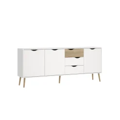 Dressoir Oslo Wit/Naturel 196cm - Giga Living
