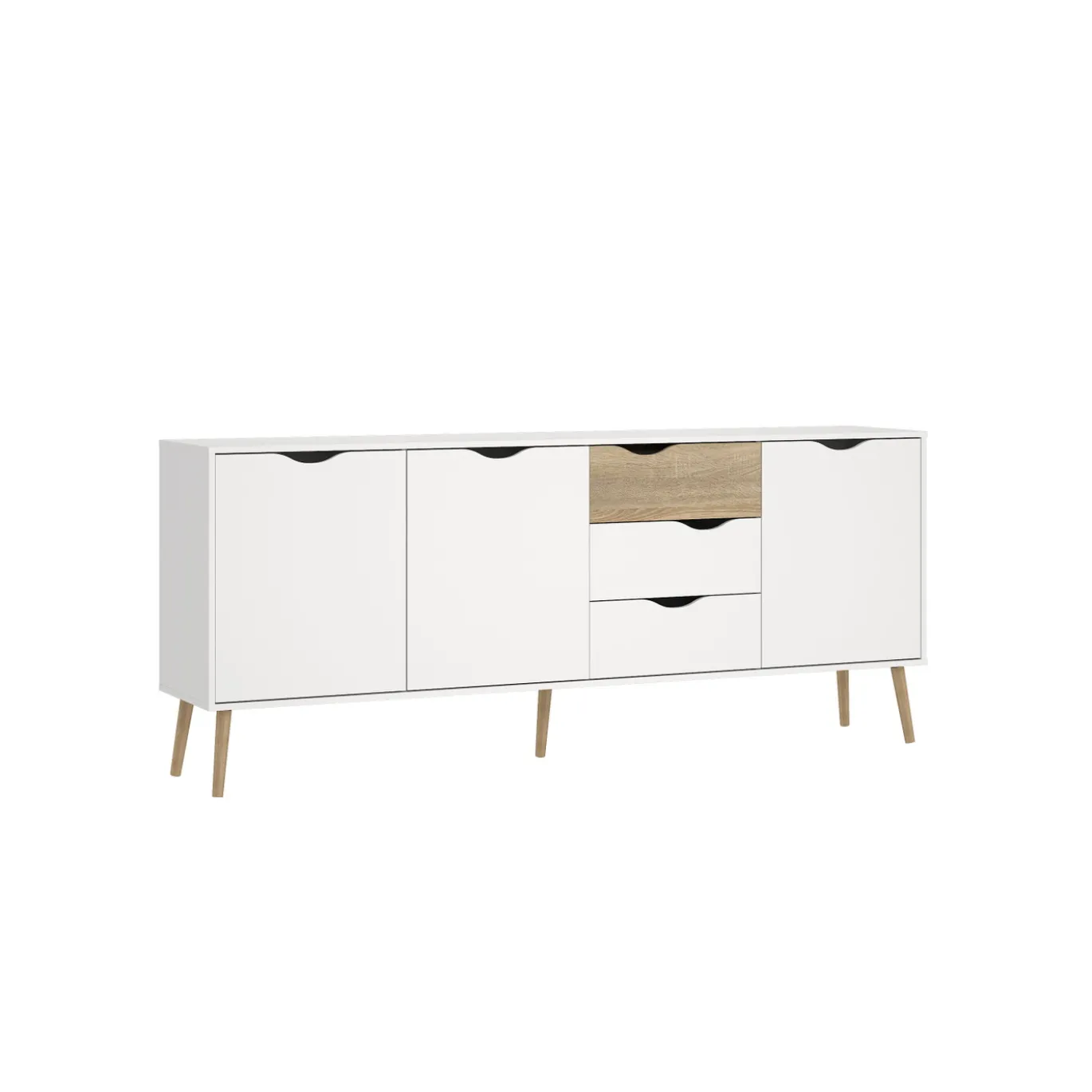 Dressoir Oslo Wit/Naturel 196cm - Giga Living