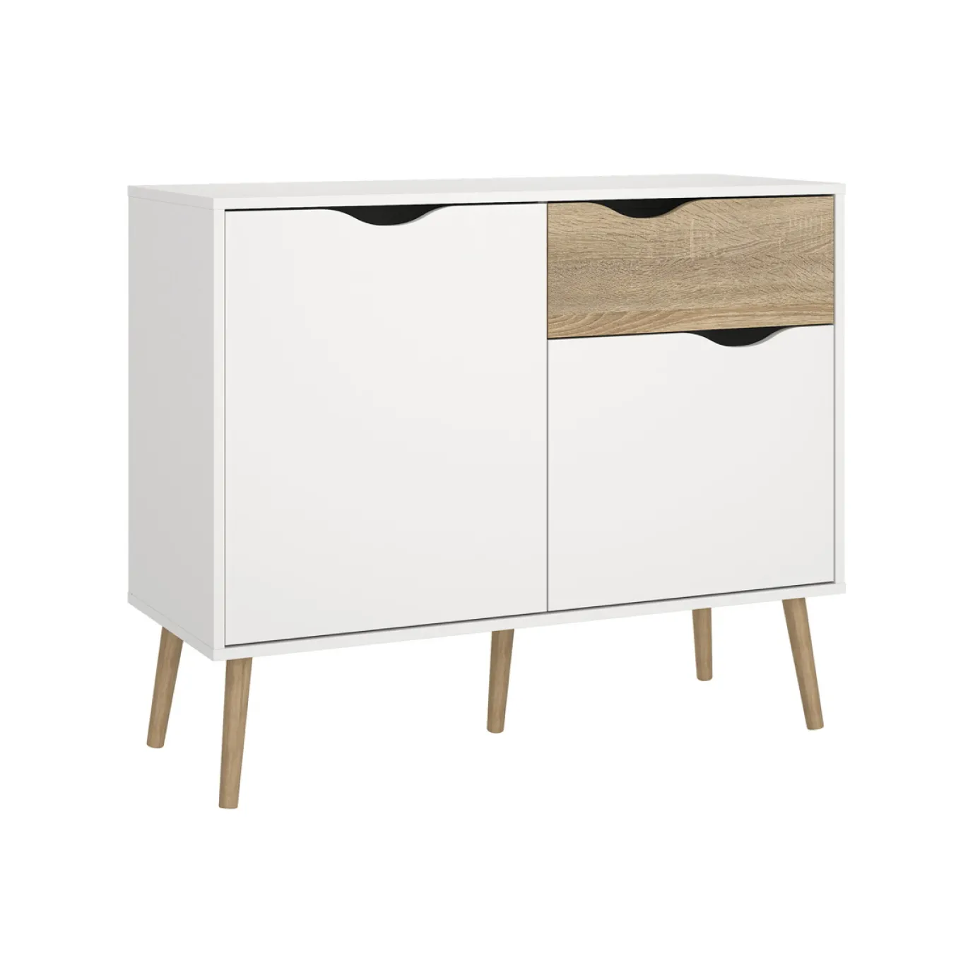 Dressoir Oslo Wit/Naturel 99cm - Giga Living