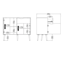 Dressoir Oslo Wit/Naturel 99cm - Giga Living