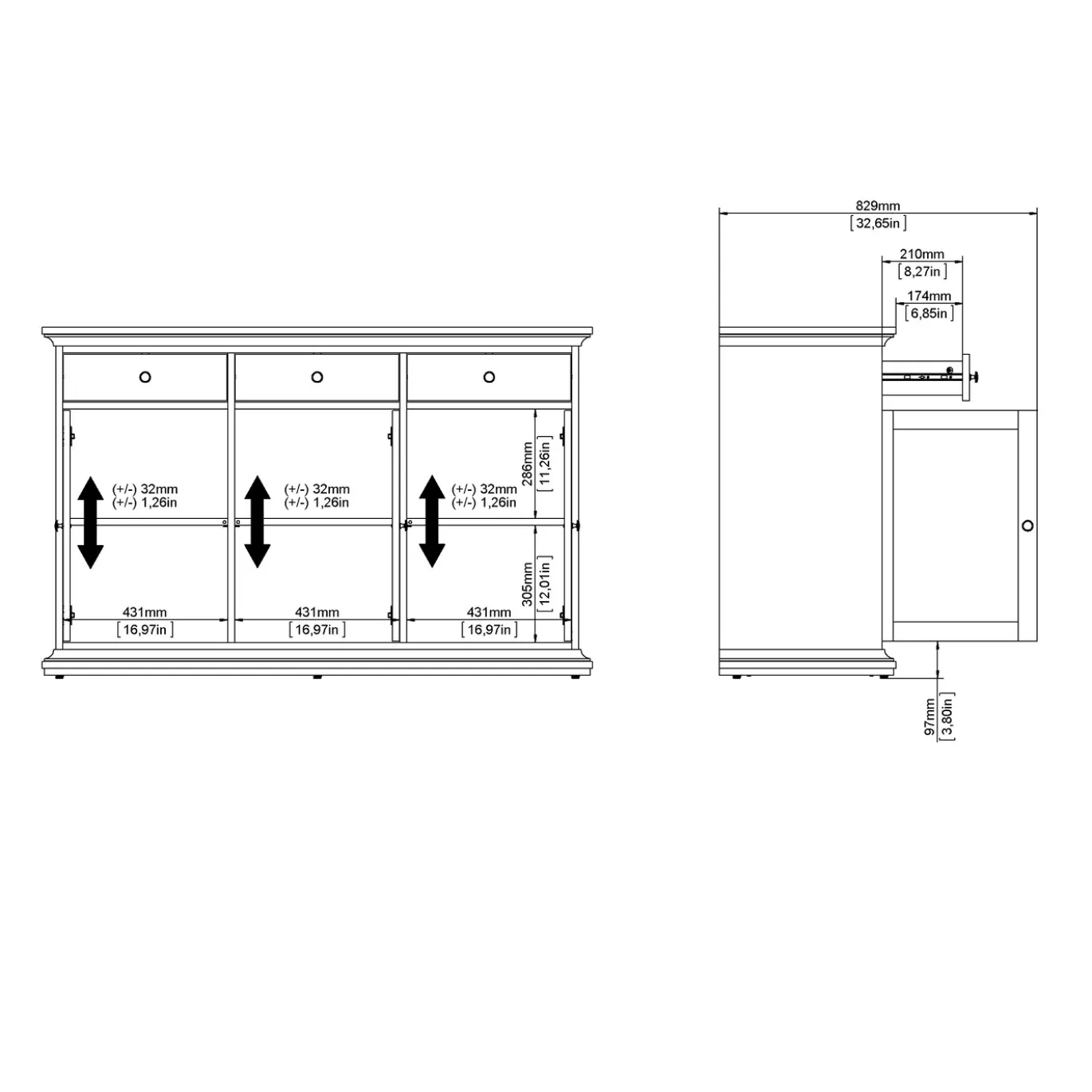 Dressoir Paris Wit - Giga Living