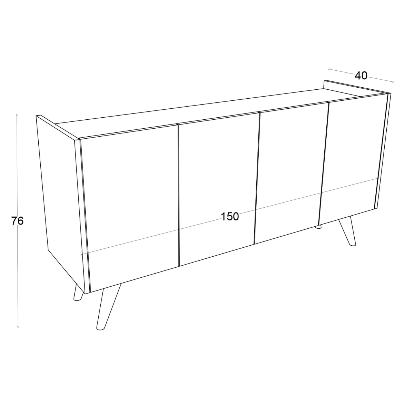 Dressoir Pekin Melamine Naturel 150cm
