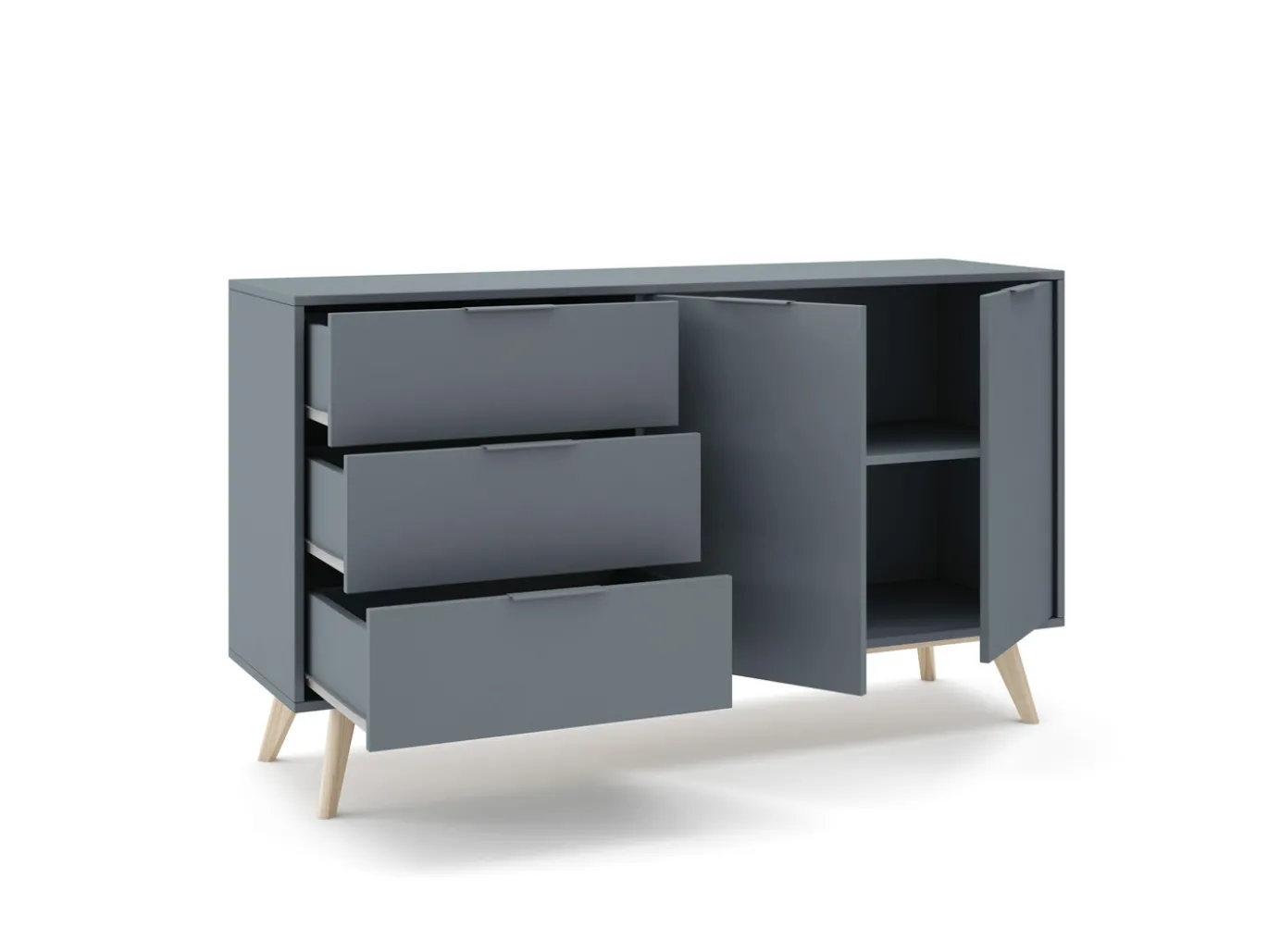 Dressoir Pisco 2d3L Khaki Groen/wit Wax - Giga Meubel