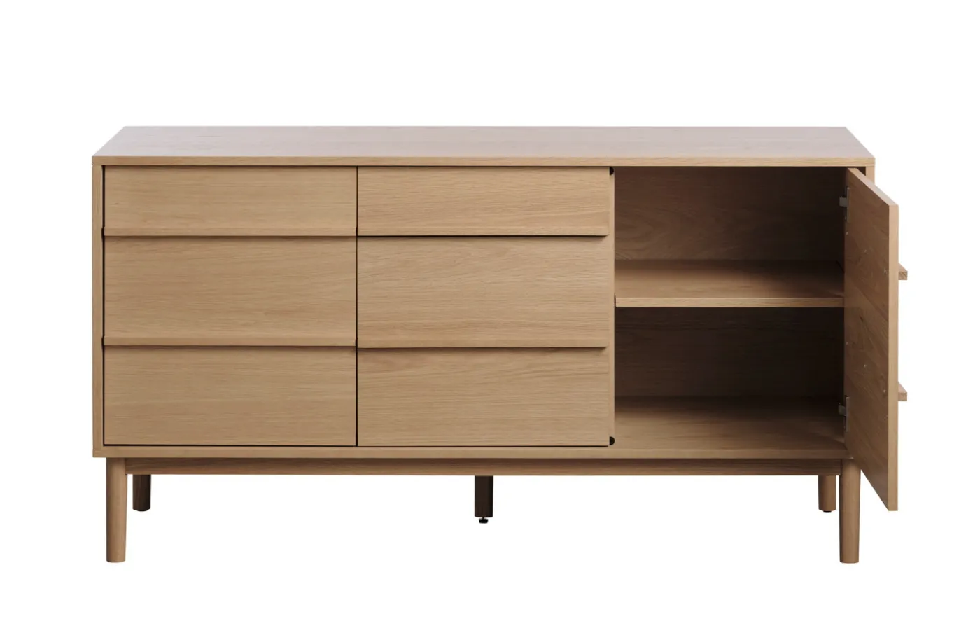 Dressoir Ponza Dressoir Naturel Eiken 140cm - Giga Living