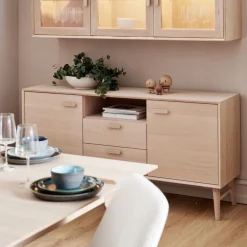Dressoir Porto 3-Deurs Naturel Eiken - Giga Meubel