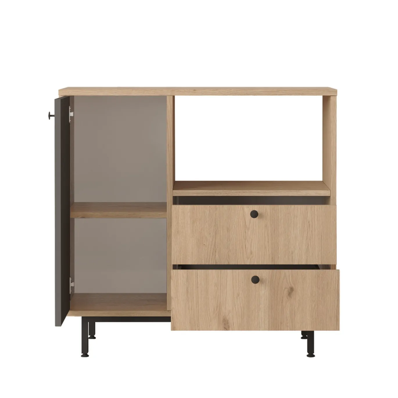 Dressoir Roland Antraciet/Naturel 88cm
