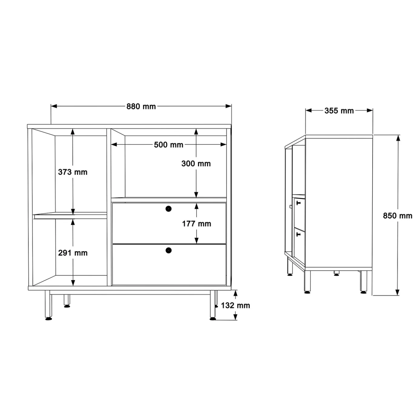 Dressoir Roland Wit 88cm