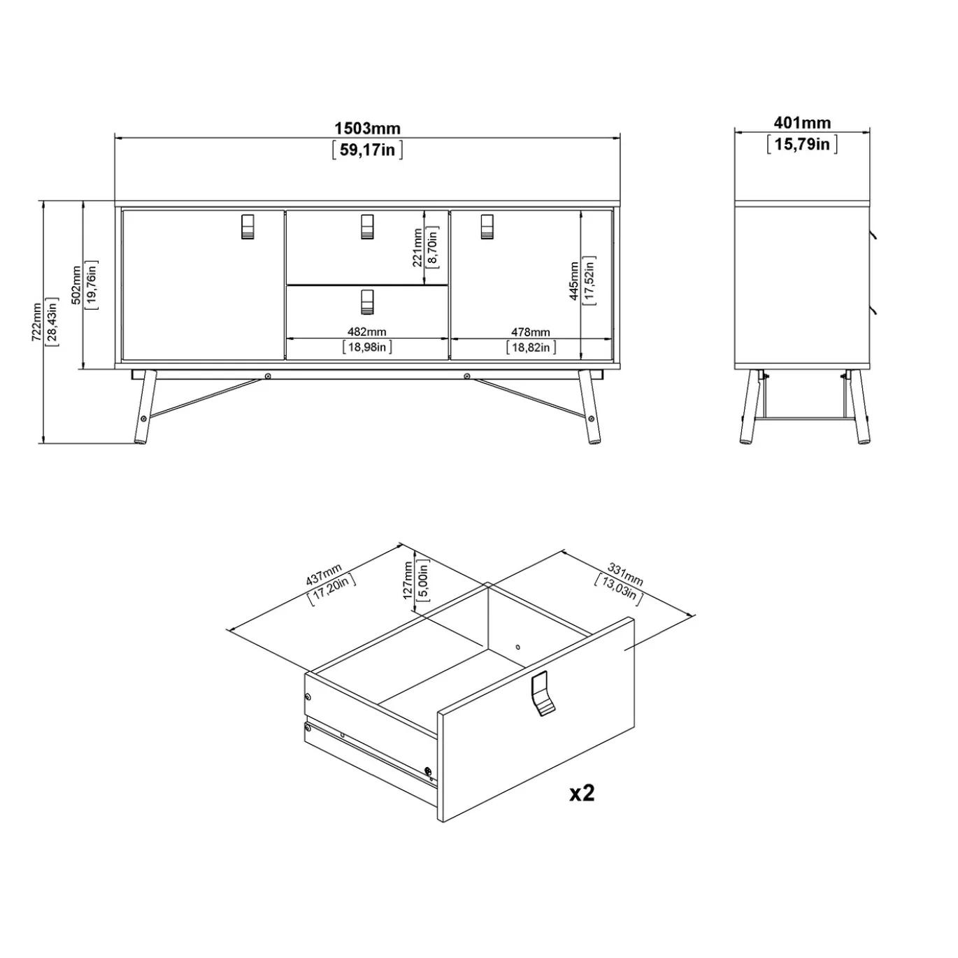 Dressoir Ry Jackson Hickory - Giga Living