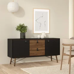 Dressoir Ry Noten Mat Zwart - Giga Living