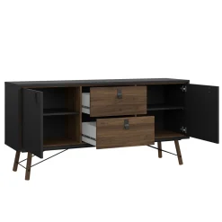 Dressoir Ry Noten Mat Zwart - Giga Living