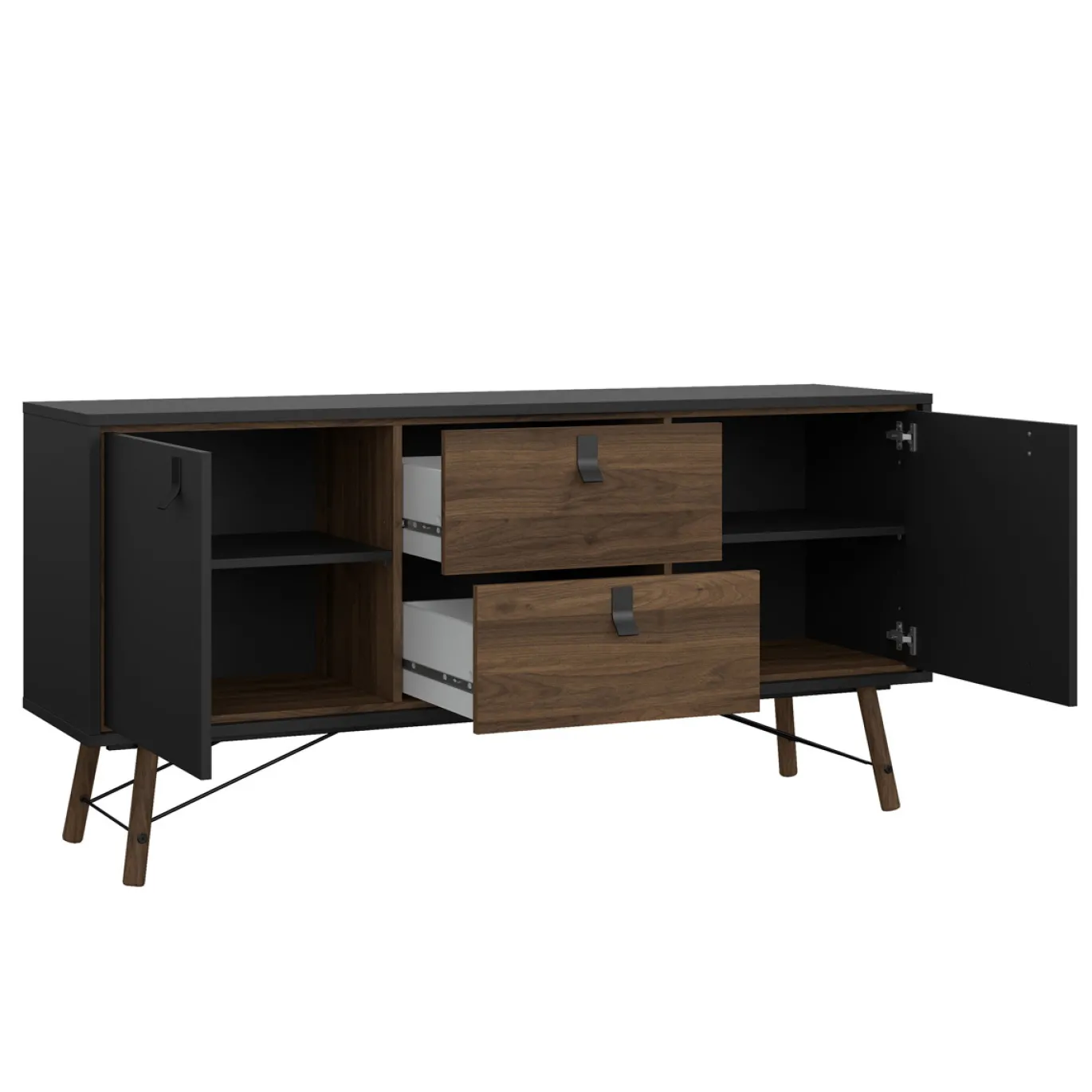 Dressoir Ry Noten Mat Zwart - Giga Living