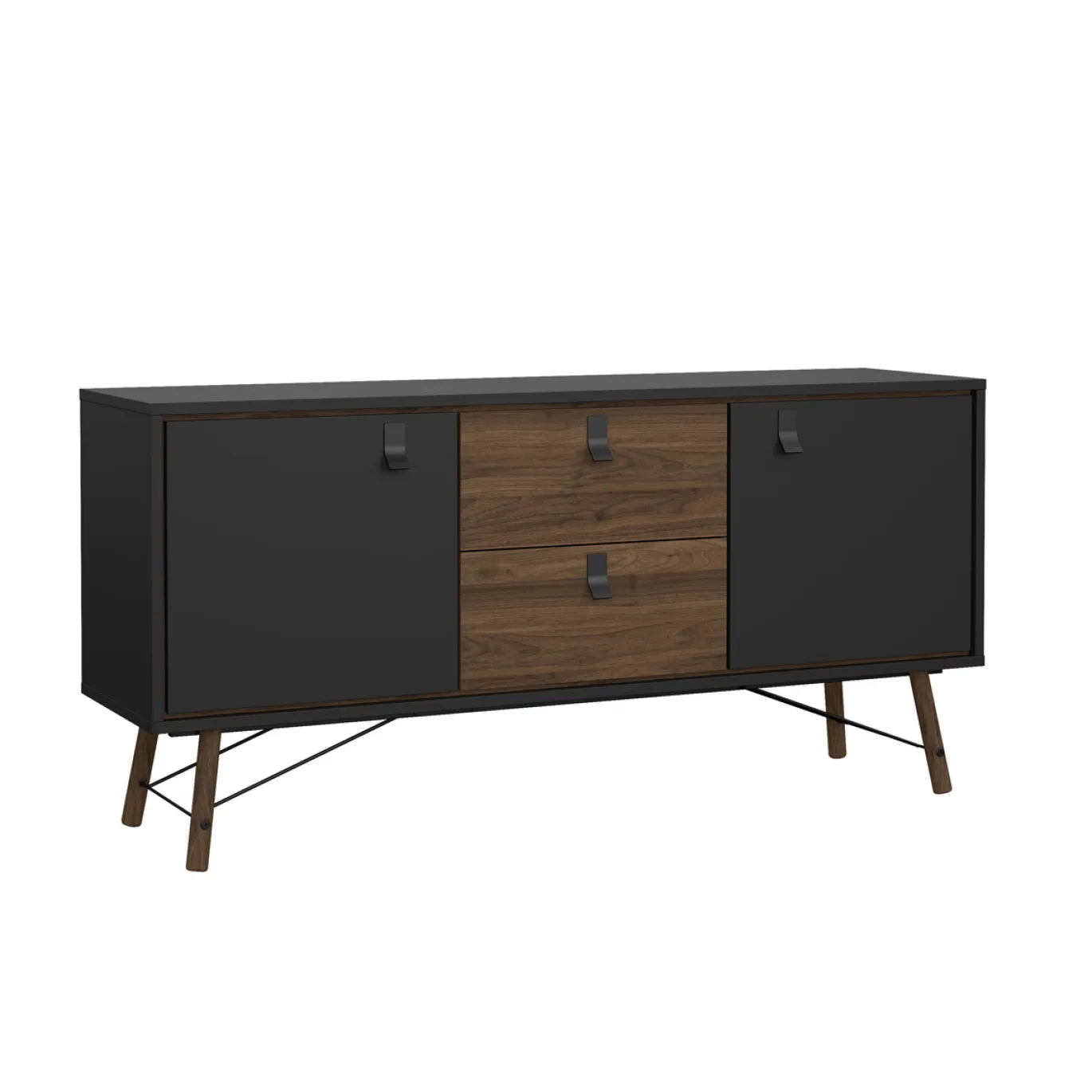 Dressoir Ry Noten Mat Zwart - Giga Living