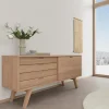 Dressoir Stanford Eiken Wit 160cm - Giga Living