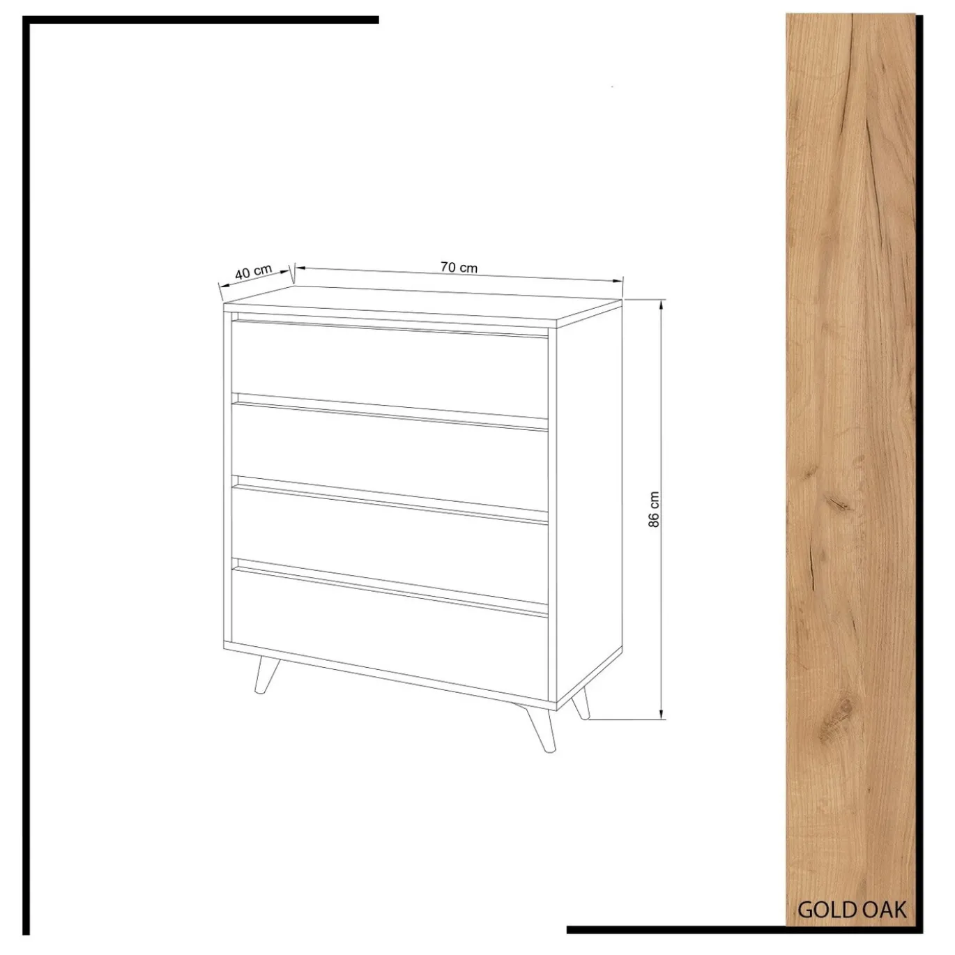 Dressoir Suvera Melamine Eiken Wit