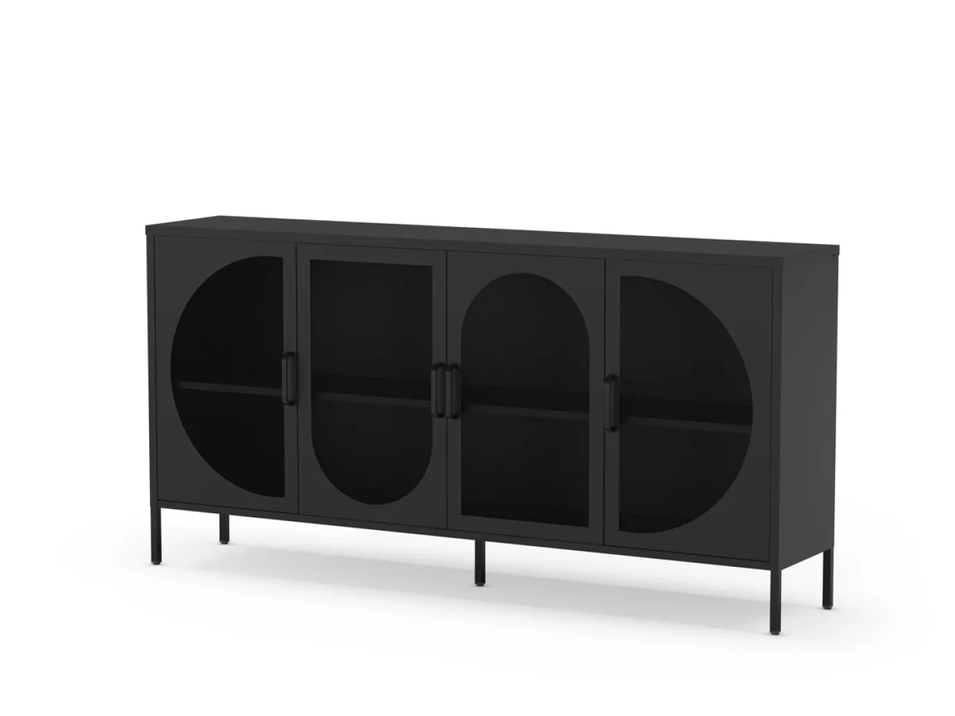 Dressoir Tayra 4d 160cm Zwart - Giga Meubel