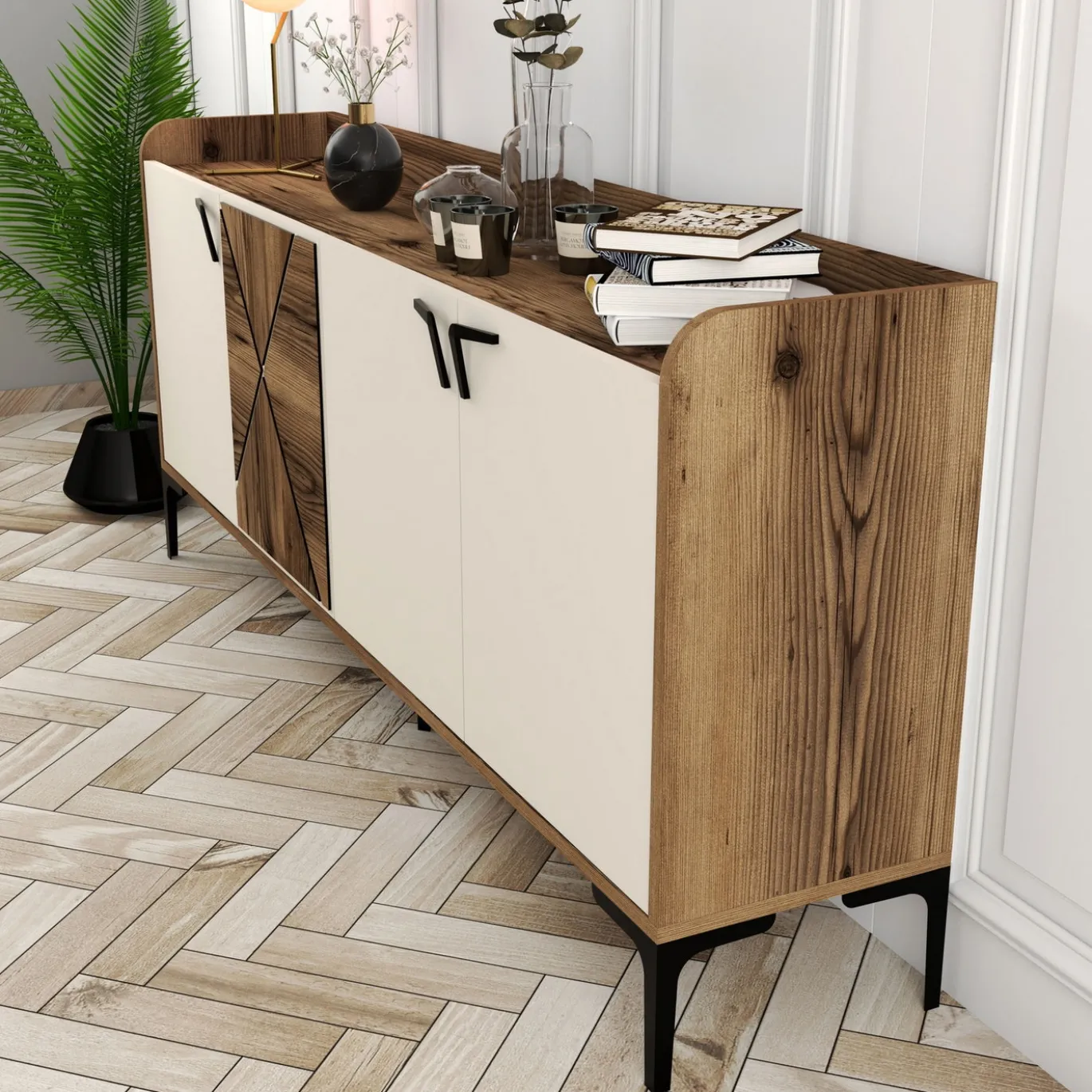 Dressoir Venedik Melamine Crème 180cm